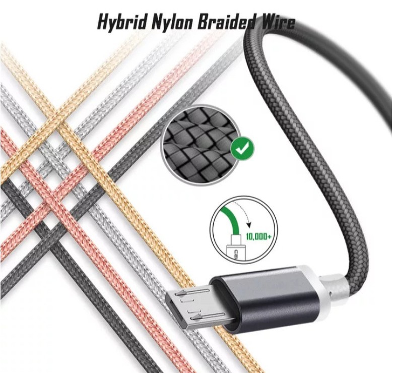 Micro USB кабель з подовженим коннектором 9 мм, усилений Сірий