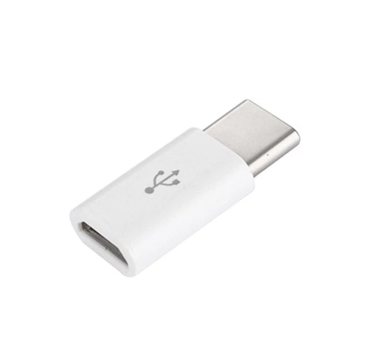 Перехідник з Type-C (8 mm) на Micro / для захищених телефонів / Білий