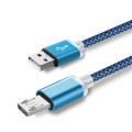 Micro USB кабель з подовженим конектором 9 мм, усилений Голубий