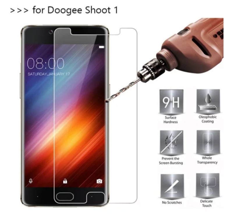 Загартоване захисне скло на Doogee Shoot 1