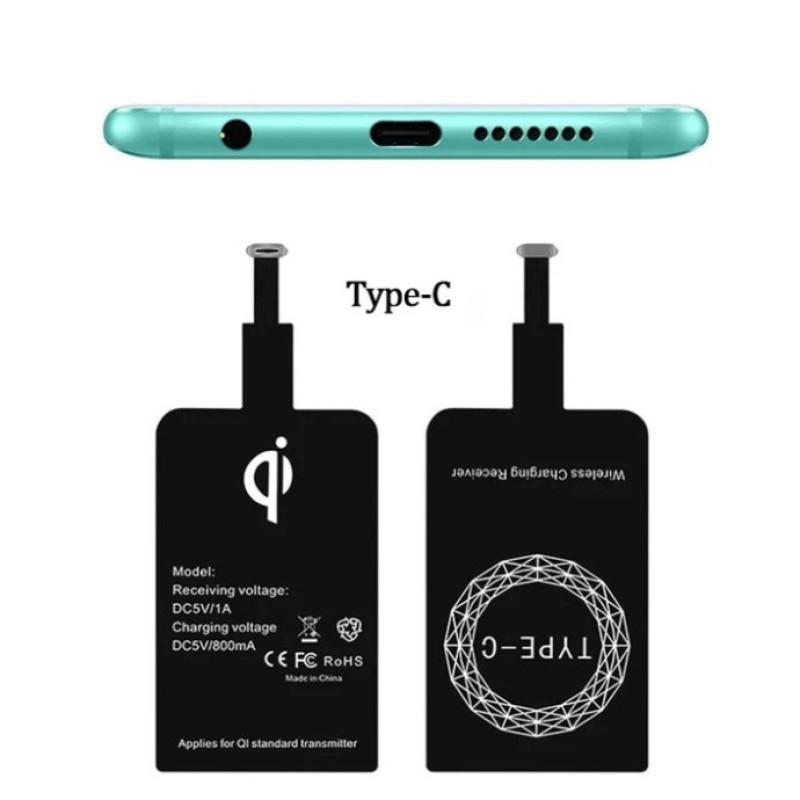 Ресивер (приемник) для беспроводной зарядки Type C, Черный