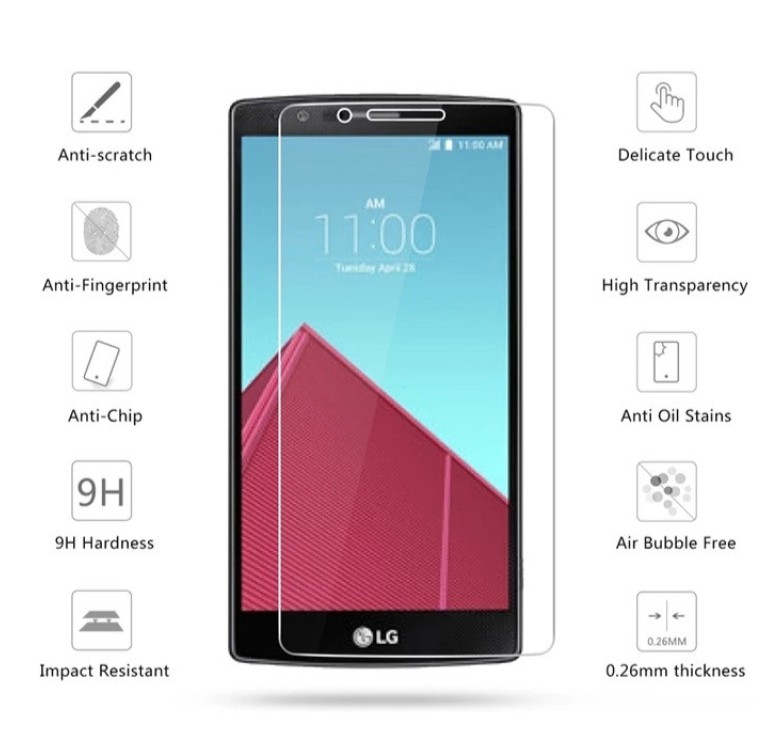 Закаленное защитное стекло на LG G4