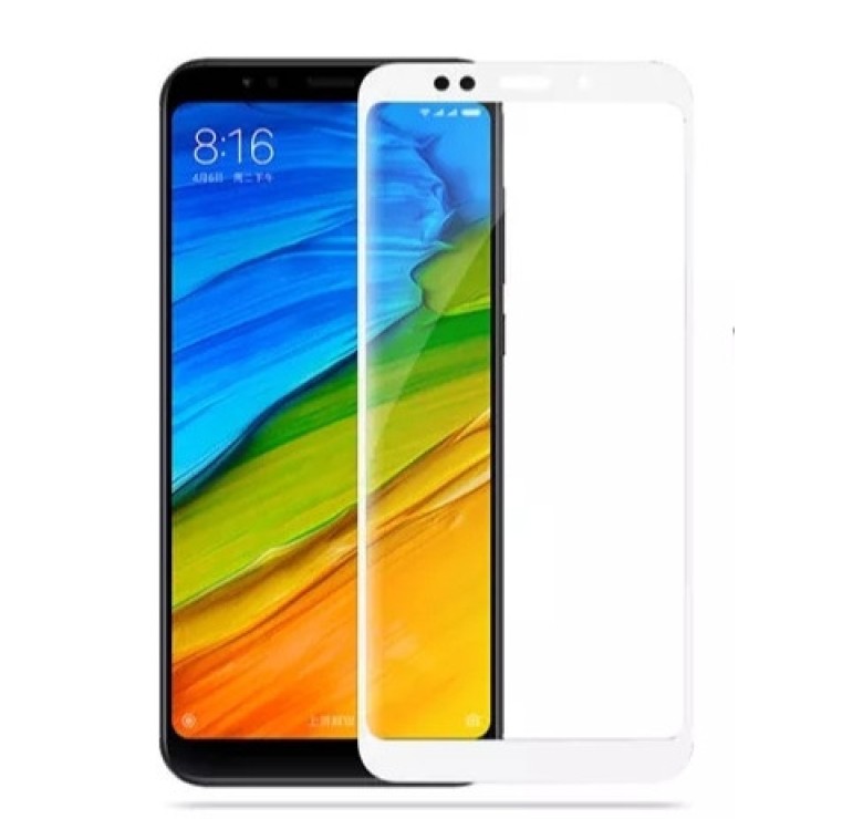 Загартоване захисне скло на Xiaomi Redmi 5 Plus Біле Повне покриття