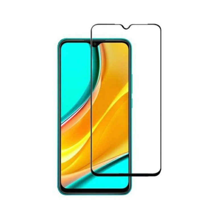 Загартоване захисне скло на Xiaomi Redmi 9C / Чорна рамка