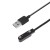 Магнітний USB кабель для годинника Wonlex KT12 на 2 конектора (7.62 мм) 60 см. Чорний