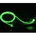 Магнітний кабель Micro USB TOPK Cвітиться (Зеленим) для швидкої зарядки 3.0 Зелений