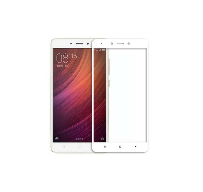 Загартоване захисне скло на Xiaomi Redmi Note 4 Біла рамка Повне покриття