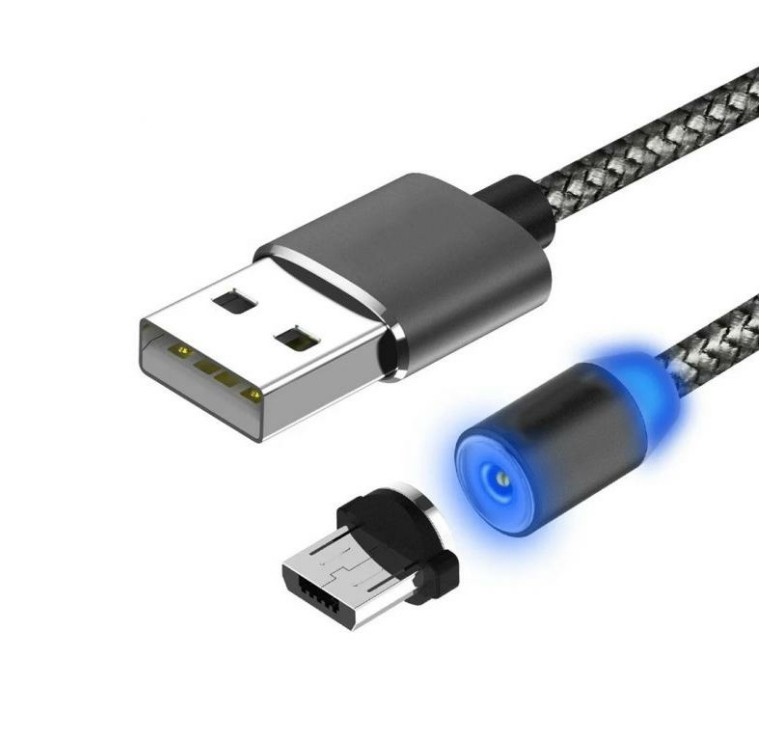 Магнітний кабель Micro USB X-Cable Круглий 360 Градусів Чорний