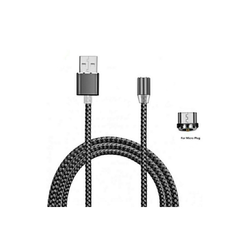 Магнитный кабель Micro USB X-Cable Круглый 360 градусов Серый