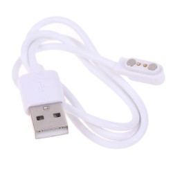 Магнітний USB кабель для смарт-годинників на 2 конектора (2.84 мм) 60 см. Білий