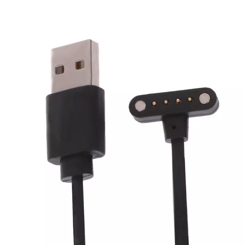 Магнітний USB кабель для смарт-годинника DM98 DM99 (9 мм) 4 конектора Чорний