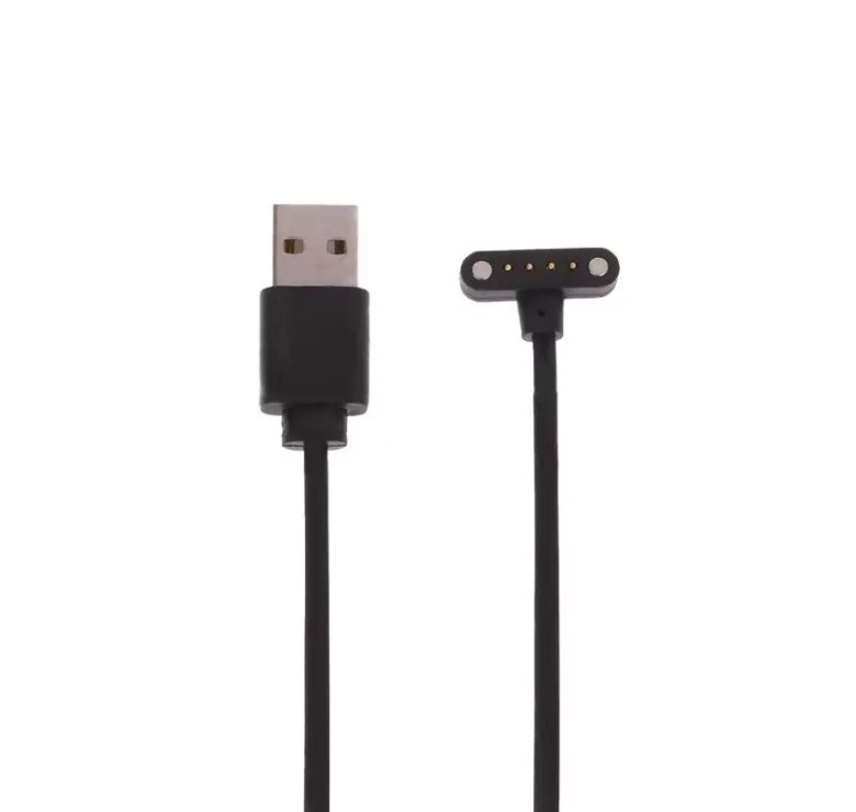 Магнітний USB кабель для смарт-годинника DM98 DM99 (9 мм) 4 конектора Чорний