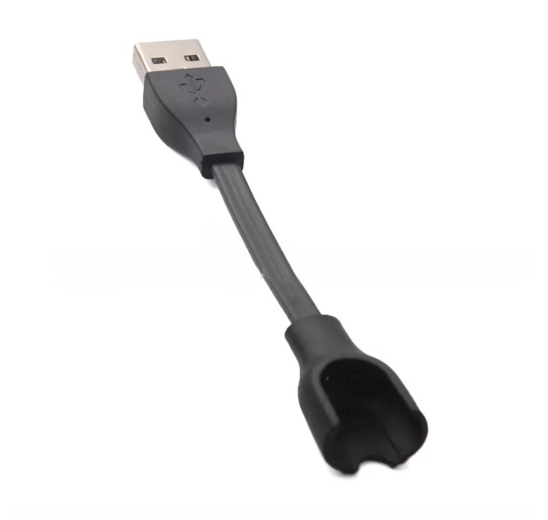 Зарядний USB кабель для фітнес браслета Mi Band 2 Чорний