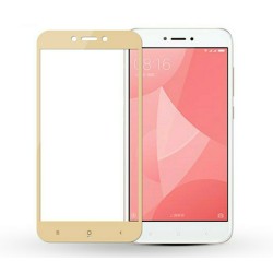 Закаленное защитное стекло на Xiaomi Redmi 5A с золотой рамкой