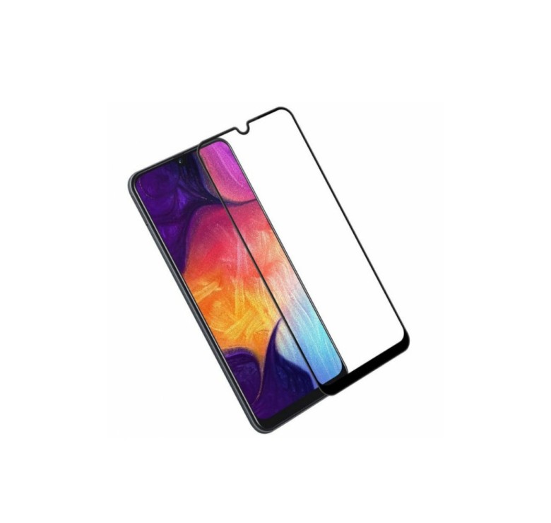 Загартоване захисне скло на Samsung Galaxy A30 2019 / A305 з чорною рамкою