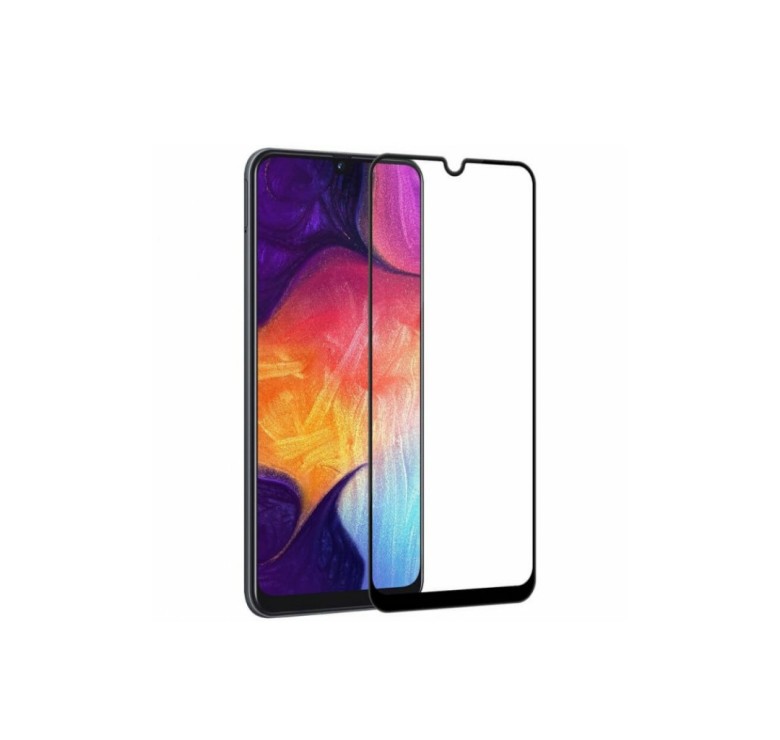 Загартоване захисне скло на Samsung Galaxy A30s 2019 / A307 з чорною рамкою