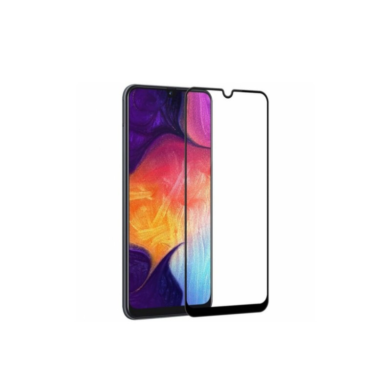 Загартоване захисне скло на Samsung Galaxy A30s 2019 / A307 з чорною рамкою