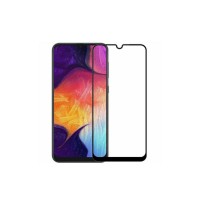 Загартоване захисне скло на Samsung Galaxy A50 / A505 з чорною рамкою