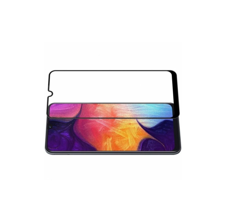 Загартоване захисне скло на Samsung Galaxy A50s / A507 з чорною рамкою