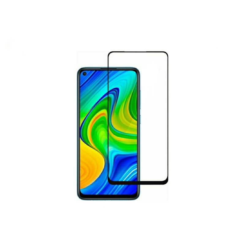 Загартоване захисне скло на Xiaomi Redmi Note 9 з чорною рамкою
