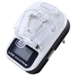 Универсальное зарядное устройство HY02 с дисплеем и USB Черный