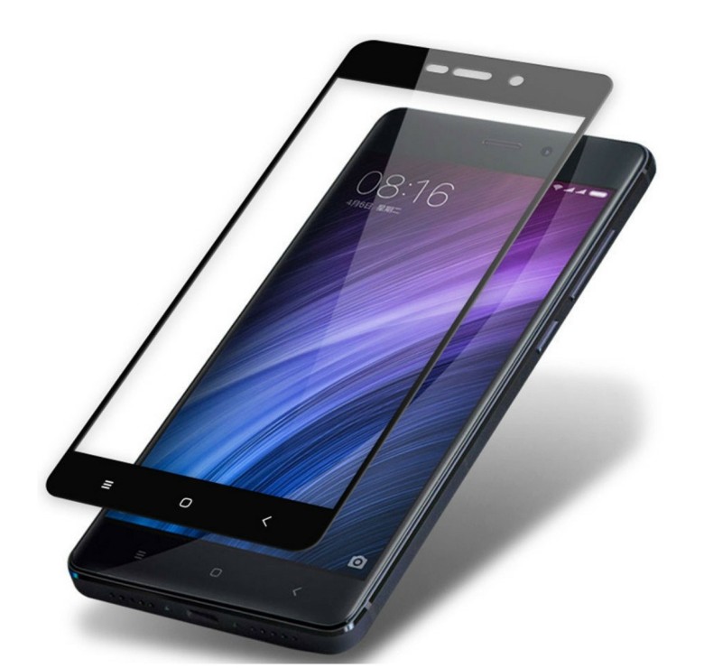 Загартоване захисне скло на Xiaomi Redmi 4A з чорною рамкою