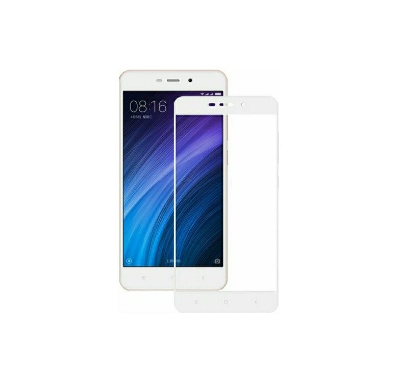 Загартоване захисне скло на Xiaomi Redmi 4A з білою рамкою