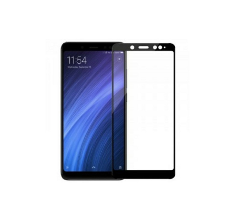 Загартоване захисне скло на Xiaomi Redmi Note 5 з чорною рамкою