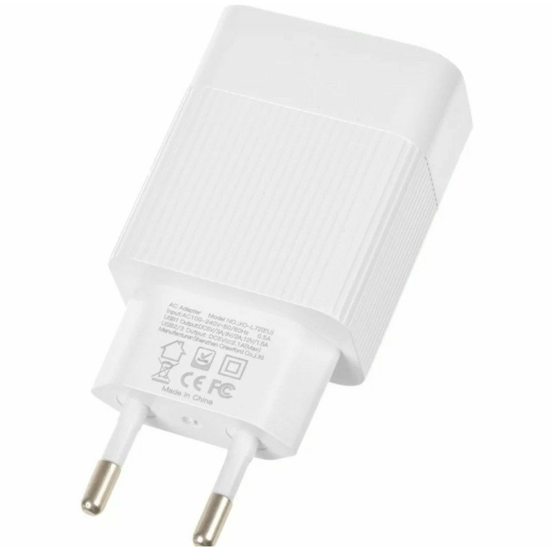 Оригинальный блок питания XO-L72 с кабелем для Iphone 3 USB Быстрая зарядка Quick Charge 3.0 Белый