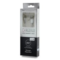 Магнітний USB кабель Type-C  X-CABLE Круглий 360 Градусів Сірий