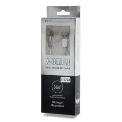 Магнітний Micro USB кабель  X-CABLE Круглий 360 Градусів Сірий