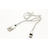Магнітний Micro USB кабель X-CABLE Круглий 360 Градусів Сірий