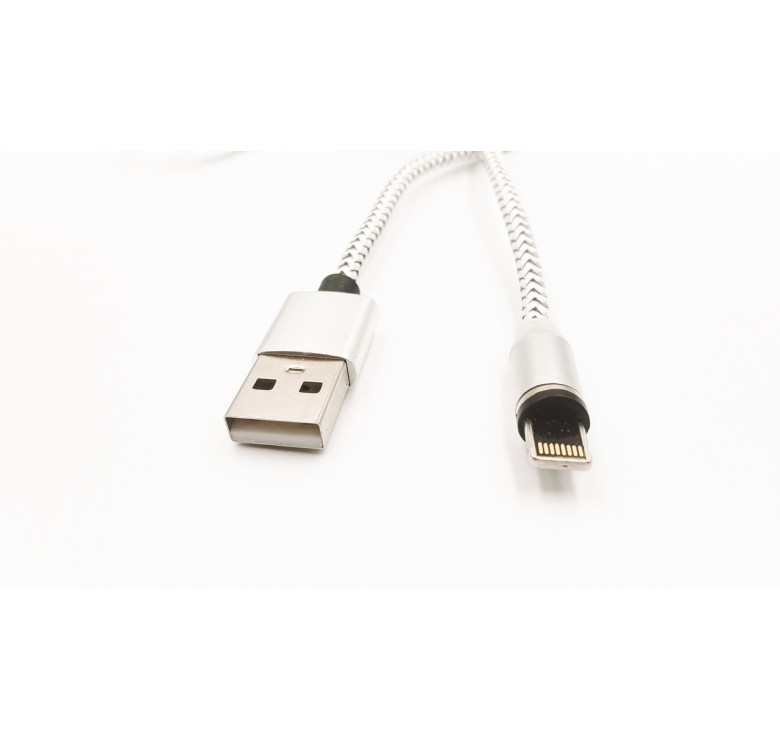 Магнітний кабель USB кабель для Iphone 6/7/8 X-CABLE Круглий 360 градусів Сірий