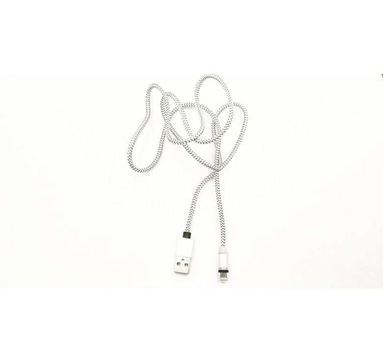 Магнітний кабель USB кабель для Iphone 6/7/8 X-CABLE Круглий 360 градусів Сірий