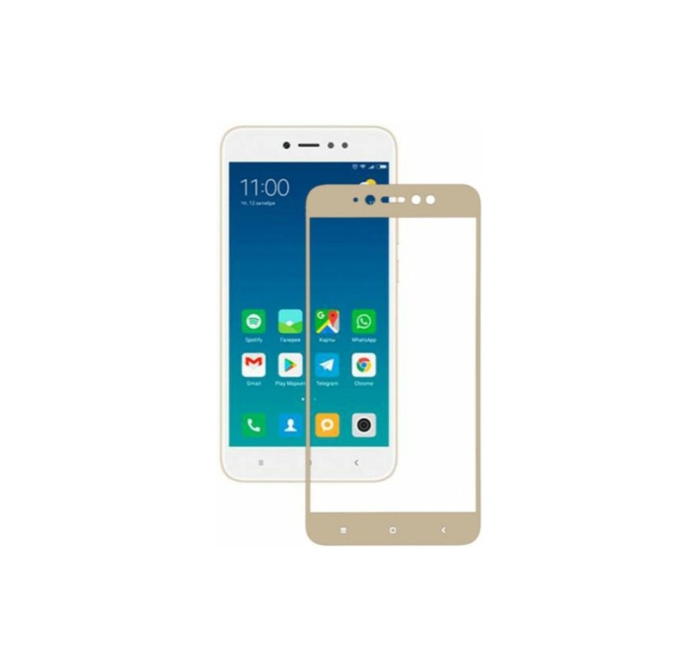 Загартоване захисне скло на Xiaomi Redmi Note 5A Золота рамка
