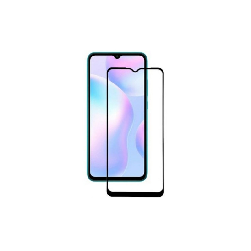 Закаленное защитное стекло на Xiaomi Poco C3 Черная рамка