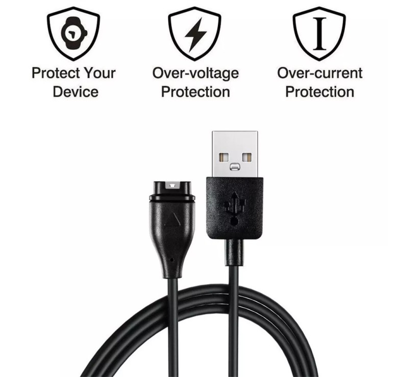Зарядний USB кабель на розумний годинник Garmin Forerunner 935 / Garmin Quanix 5 100 см. Чорний