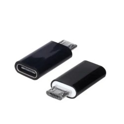 OTG Переходник Micro-USB (папа) на Type-C (мама), Черный