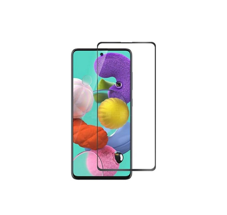 Загартоване захисне скло на Samsung Galaxy A51 (A515) Чорна рамка