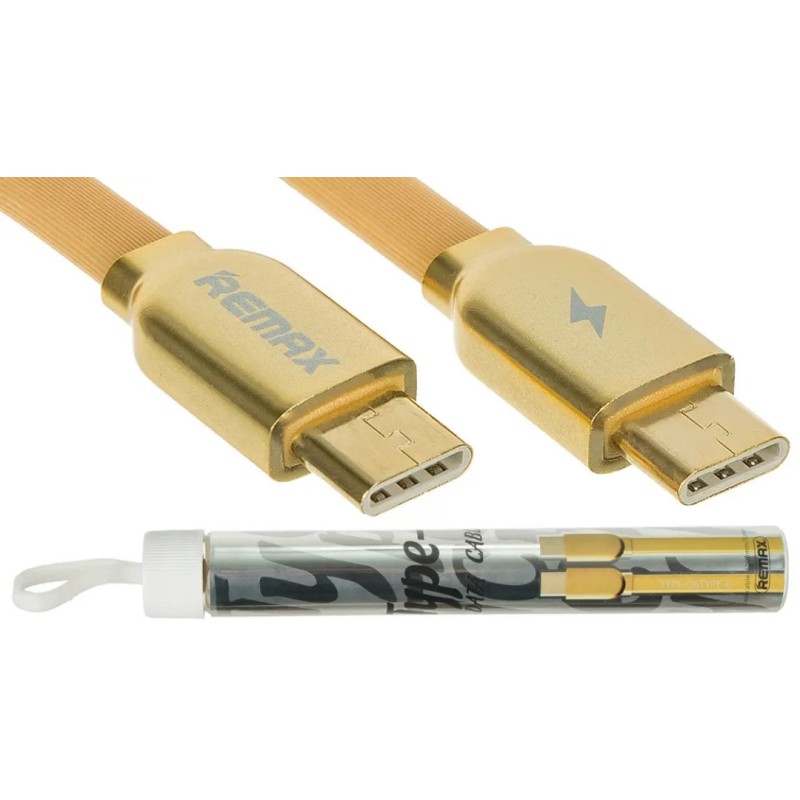 Кабель Remax RC-046a Type-C на Type-C для смартфонов 1 метр Золотой