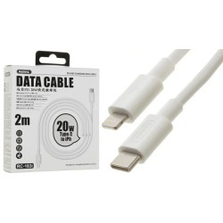 Кабель Remax RC-183i  Type-C на Lightning для смартфонів 2 метра 20 Ват Білий