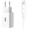 Блок живлення XO-L36 з кабелем Lightning Швидка зарядка Quick Charge 3.0 Білий