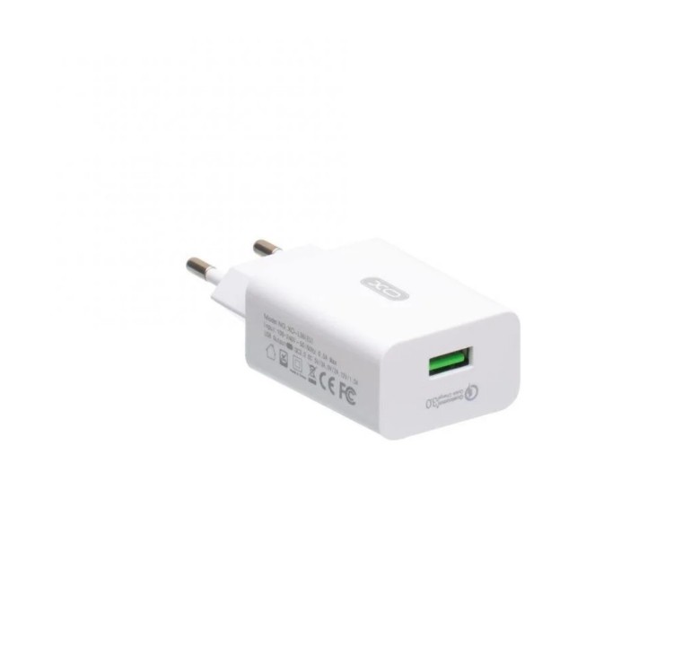 Блок живлення XO-L36 з кабелем Lightning Швидка зарядка Quick Charge 3.0 Білий