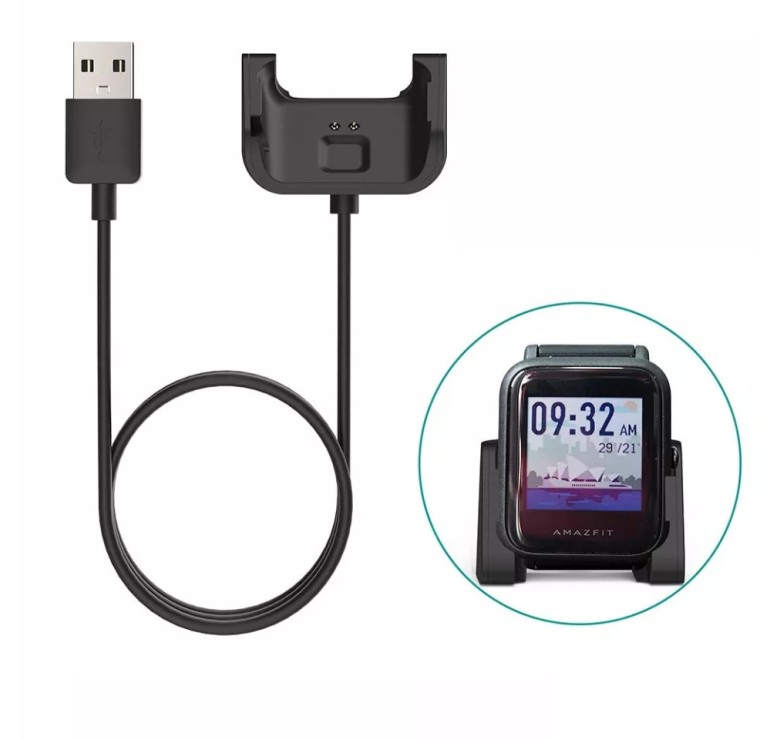 Зарядна USB станція на розумний годинник Xiaomi Huami Amazfit Bip A1608 1 метр Чорний