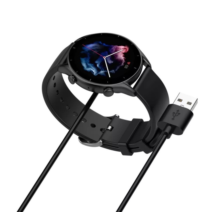 Магнітний USB кабель на годинник Huami Amazfit GTS 3 / GTR 3 / GTR 3 Pro 100 см. Чорний