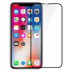 Закаленное защитное стекло на Iphone XS Max / Полное покритие /  Черная рамка