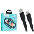 Кабель Hoco. DX21 / Type-C - Lightning / для смартфонів / Силіконовий / 1 метр / Чорний