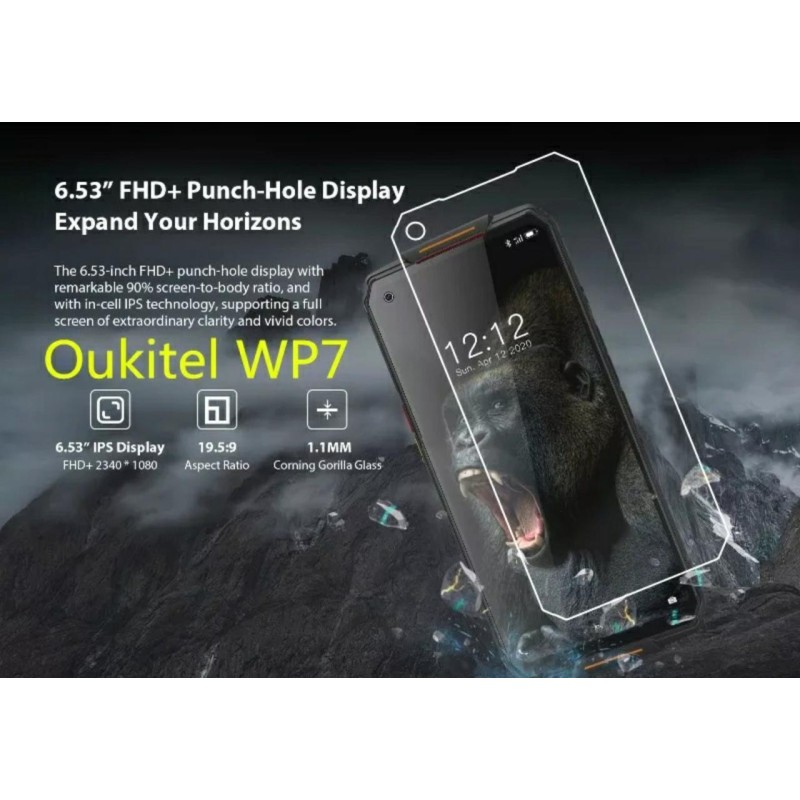 Закаленное защитное стекло на Oukitel WP7 Полноразмерное Прозрачное
