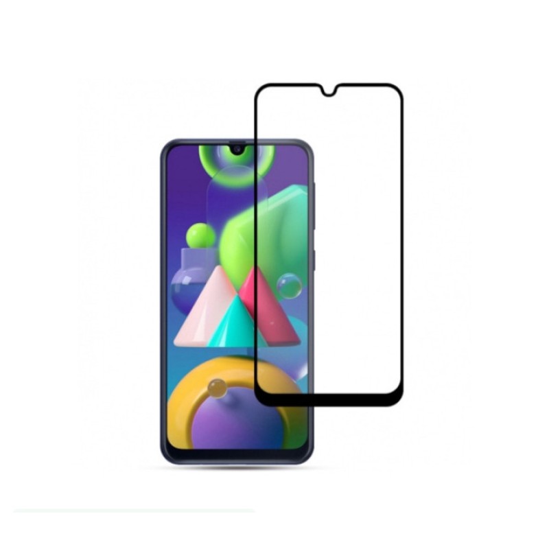 Загартоване захисне скло на Samsung A03 core (A032) / Повне покриття / Чорна рамка