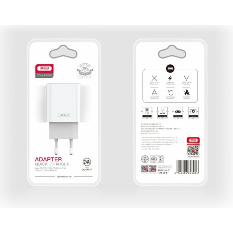 Оригінальний блок живлення XO-L93 / 5 вольт / 2.4 Ампера / Білий